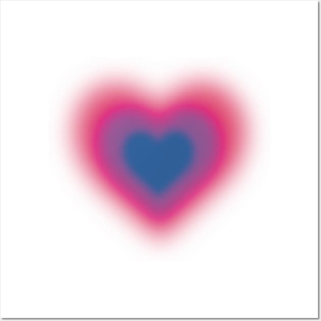 Bisexual blurry heart Wall Art by Flor Volcanica